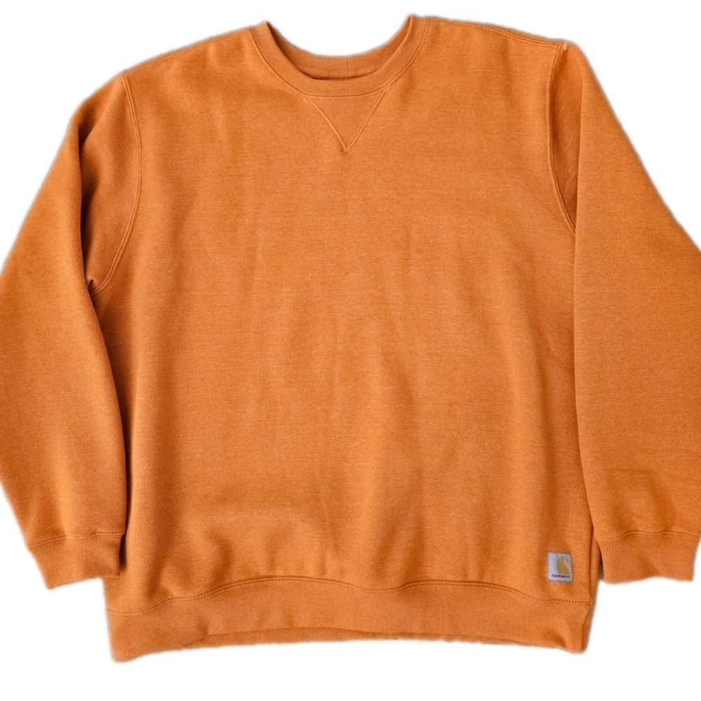 Carhartt Loose Fit Sweatshirt Orange Crewneck Workwear Pullover Men’s 2XL